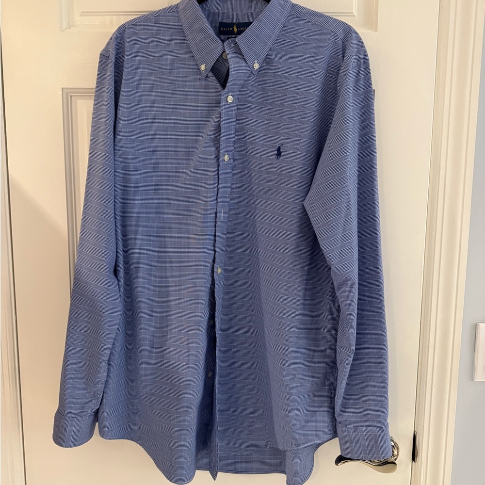 Ralph Lauren Men's Casual Blue Button Down Shirt